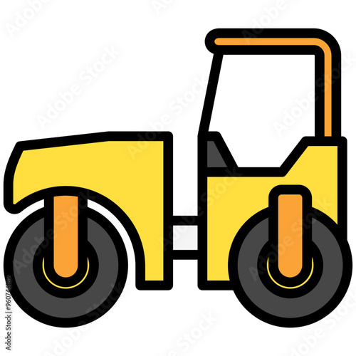 Compactor Roller lineal multi color icon. related to heavy machinery industry, construction theme. best for UI, UX, app and web development.