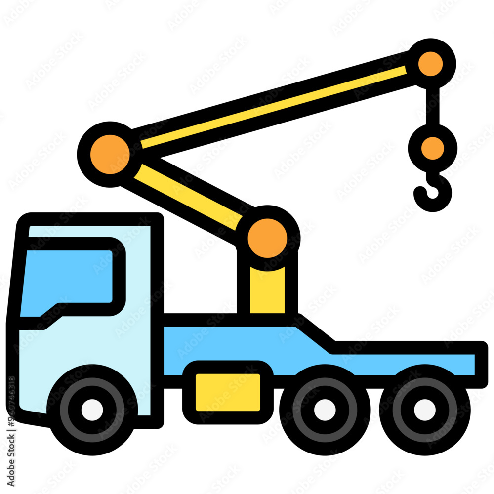 Mobile Crane lineal multi color icon. related to heavy machinery industry, construction theme. best for UI, UX, app and web development. Mobile Crane lineal multi color icon. related to heavy machinery industry, construction theme. best for UI, UX, app and web development.