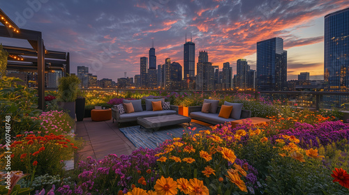 rooftop garden in the city