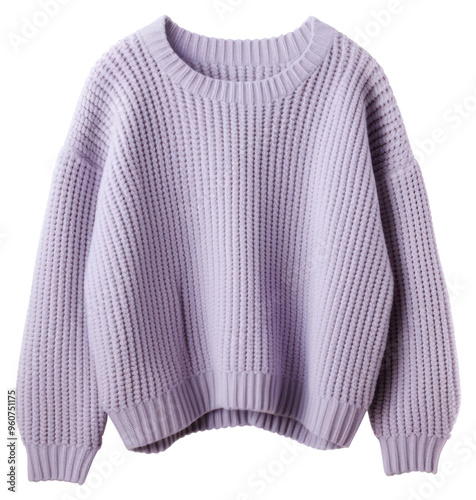 PNG Light pastel lavender purple sweater on the white background