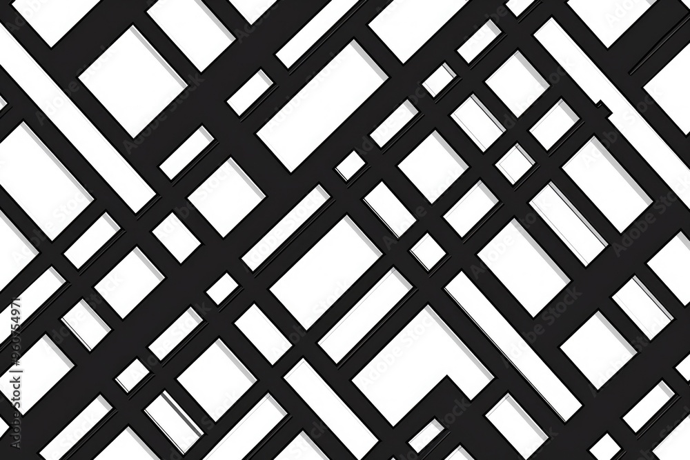 A close-up shot of a black and white square pattern, great for design or decoration inspiration A close-up shot of a black and white square pattern, great for design or decoration inspiration