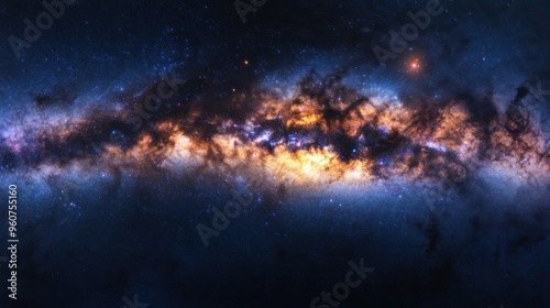 The Milky Way Galaxy with Stars and Nebulas