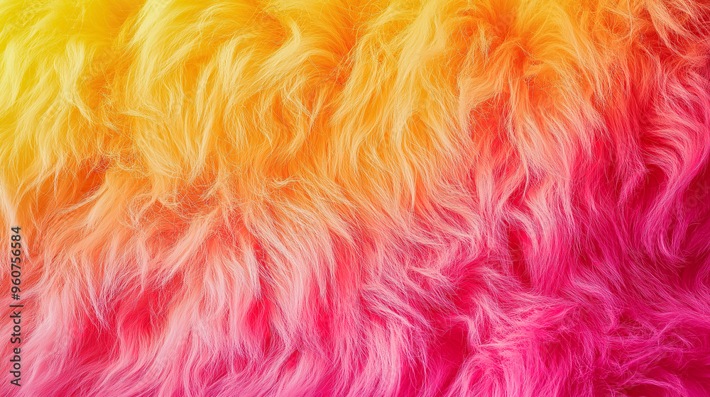 seamless background featuring a vibrant pattern of fluffy fur with a striking neon ombre gradient that transitions from bright yellow to electric pink seamless background featuring a vibrant pattern of fluffy fur with a striking neon ombre gradient that transitions from bright yellow to electric pink