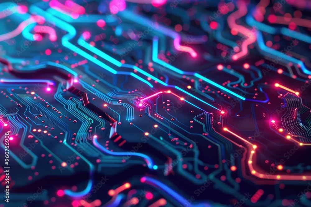 A detailed view of electronic components on a motherboard, perfect for technology and electronics related projects A detailed view of electronic components on a motherboard, perfect for technology and electronics related projects