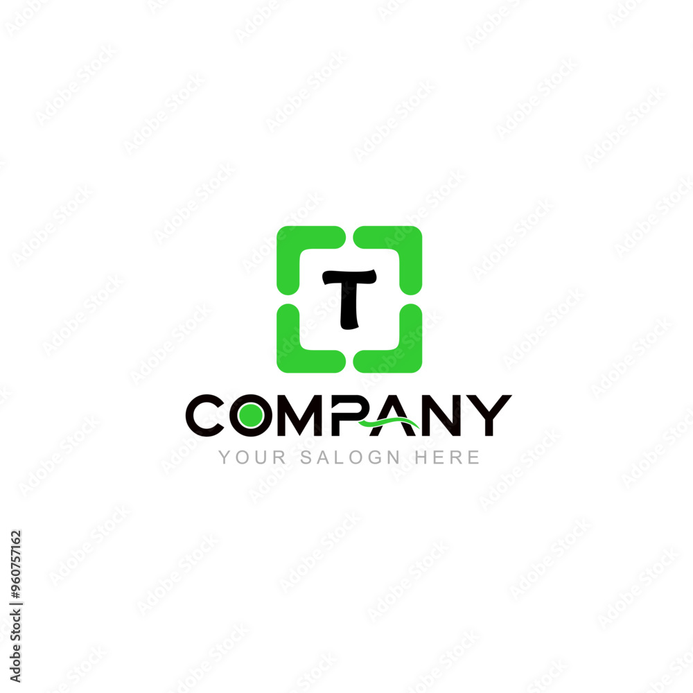 Letter T Logo Vector Design Illustration with Company Name and Your Text Here . Logo Template on white background. Letter T Logo Vector Design Illustration with Company Name and Your Text Here . Logo Template on white background.