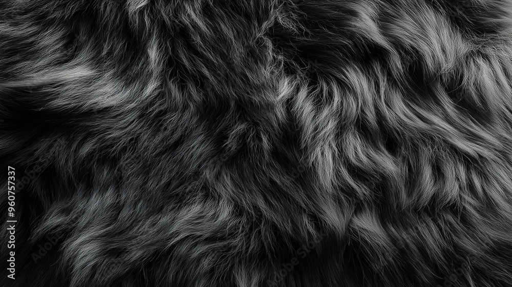 Sleek seamless pattern of luxurious black fur, embodying modern elegance and sophistication, perfect for upscale design and stylish backgrounds.