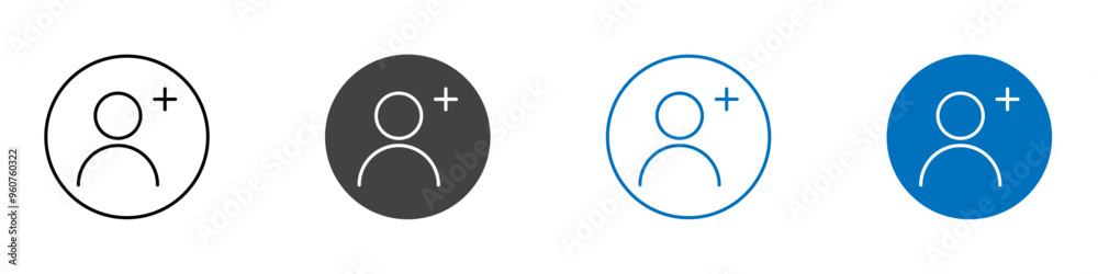Add new user icon flat editable icon mark set. Add new user icon flat editable icon mark set.