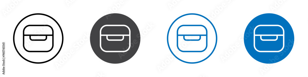 Airpods case icon flat editable icon mark set. Airpods case icon flat editable icon mark set.