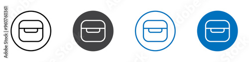 Airpods case icon flat editable icon mark set.