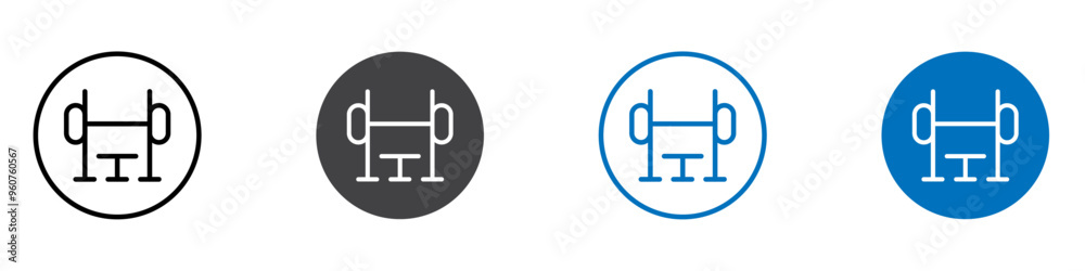 Bench press icon flat editable icon mark set. Bench press icon flat editable icon mark set.