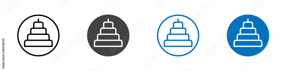 Cake icon flat editable icon mark set. Cake icon flat editable icon mark set.