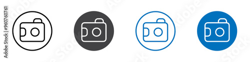 Camera icon flat editable icon mark set.