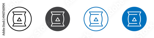 Cement sack flat editable icon mark set.