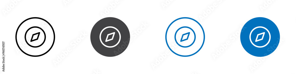 Compass icon flat editable icon mark set. Compass icon flat editable icon mark set.