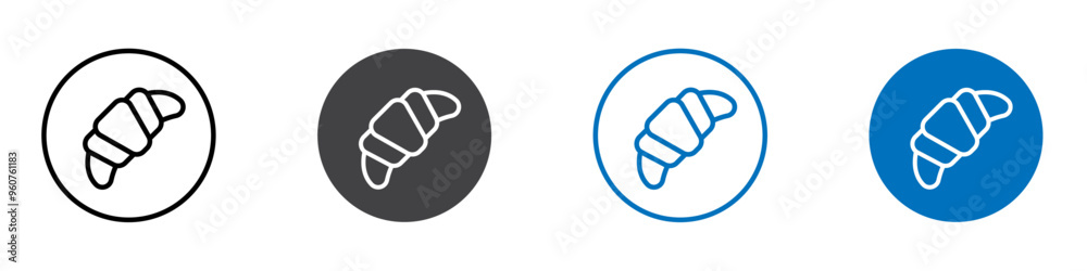 Fototapeta premium croissant icon flat editable icon mark set.