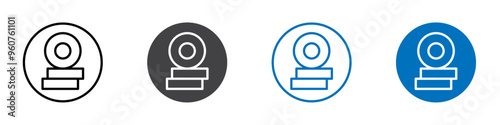 Coin stack icon flat editable icon mark set.