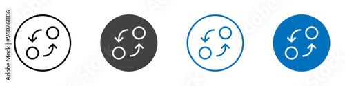 Coin exchange icon flat editable icon mark set.