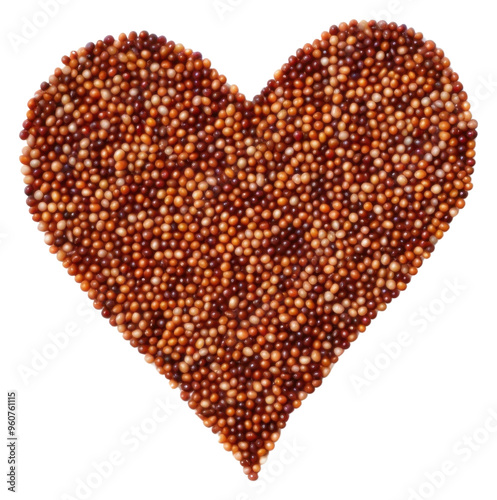 PNG bead seed in heart shape on the white background