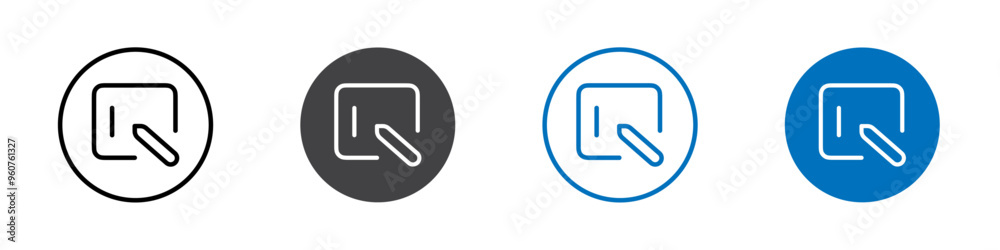 Drawing tablet icon flat editable icon mark set. Drawing tablet icon flat editable icon mark set.