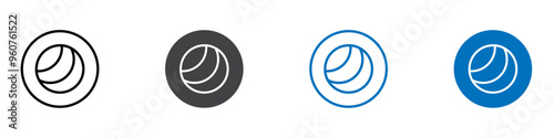 Fitness ball icon flat editable icon mark set.