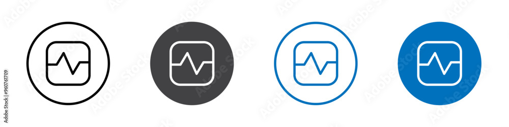 Heart beat icon flat editable icon mark set. Heart beat icon flat editable icon mark set.