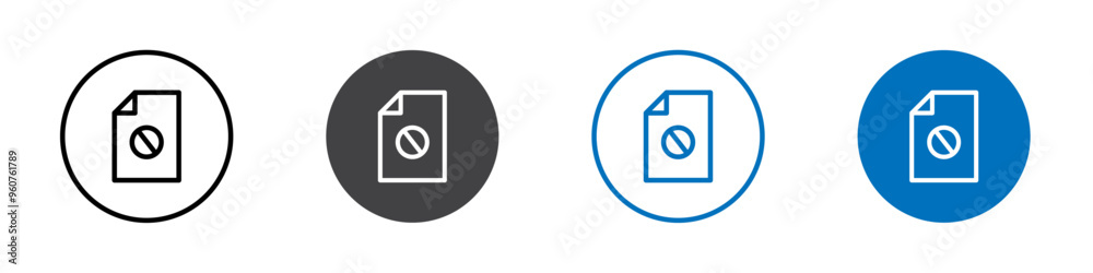 Illegal document icon flat editable icon mark set. Illegal document icon flat editable icon mark set.