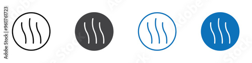 Heat icon flat editable icon mark set.