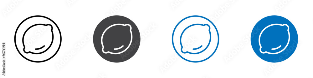 Lemon icon flat editable icon mark set. Lemon icon flat editable icon mark set.