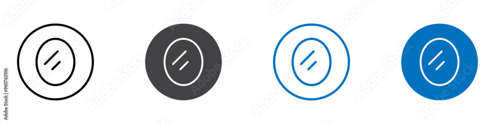 Mirror icon flat editable icon mark set. Mirror icon flat editable icon mark set.