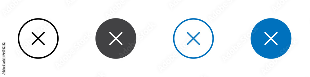 Multiply icon flat editable icon mark set. Multiply icon flat editable icon mark set.