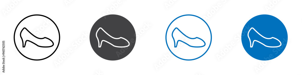 Sandal icon flat editable icon mark set. Sandal icon flat editable icon mark set.