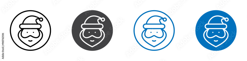 Santa clause icon flat editable icon mark set.
