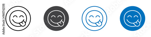 Savoring icon flat editable icon mark set.