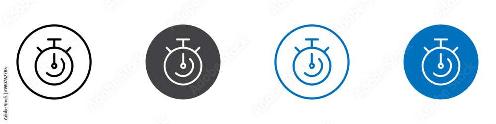 Stopwatch icon flat editable icon mark set. Stopwatch icon flat editable icon mark set.