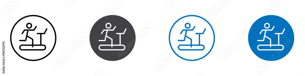 Treadmill icon flat editable icon mark set. Treadmill icon flat editable icon mark set.