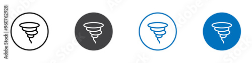 Tornado icon flat editable icon mark set.
