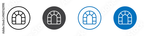 Tunnel icon flat editable icon mark set.