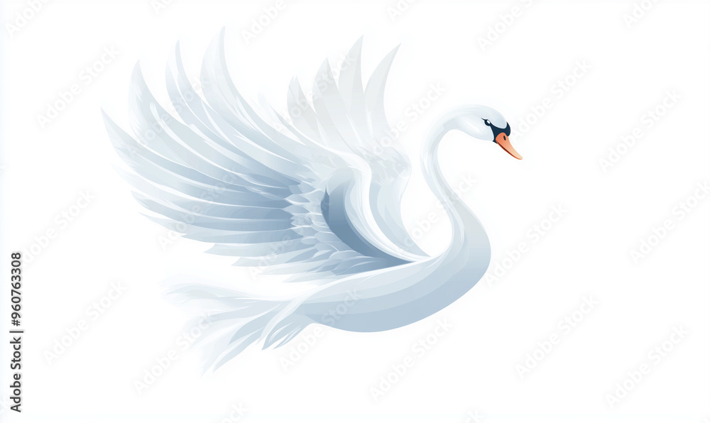 Elegant Swan Mascot Logo in Brocade Texture for Brand Identity Elegant Swan Mascot Logo in Brocade Texture for Brand Identity