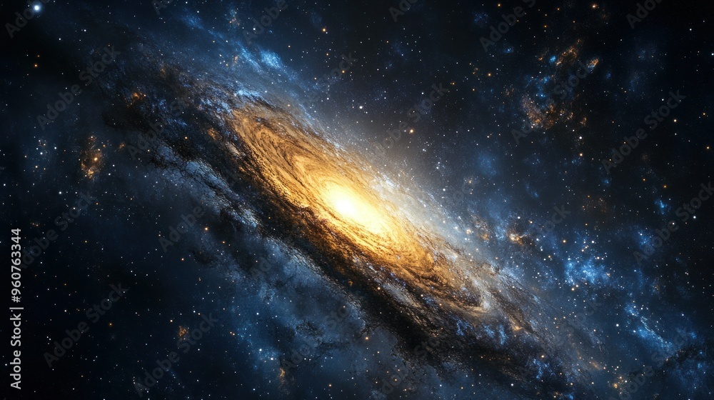 Fototapeta premium A Spiral Galaxy in a Starry Night Sky