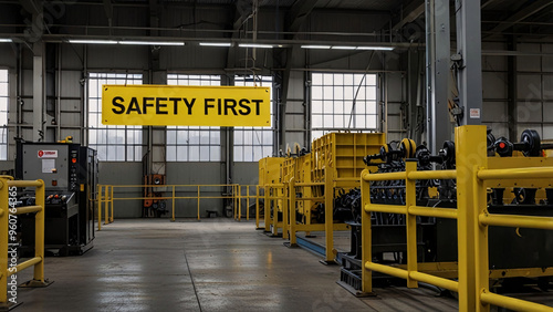 sign safety first factory industry warning machine automatic.