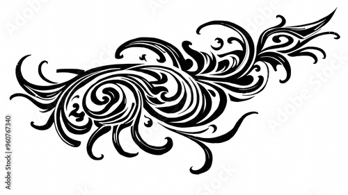 Intricate black swirl design featuring elegant curves and patterns that showcase artistic expression and creativity