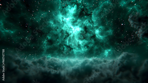 Green Nebula Space Background