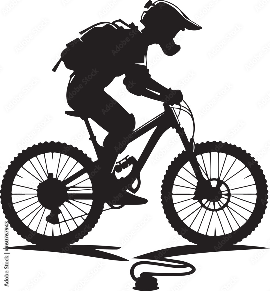 Obraz premium bicycle silhouette vector style with white background