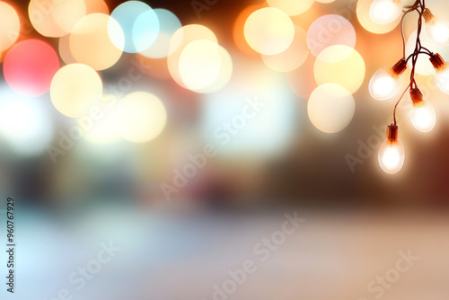 Hanging String Lights with Bokeh Background
