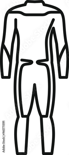 Simple outline icon of a diving suit for professional divers, perfect for websites and apps