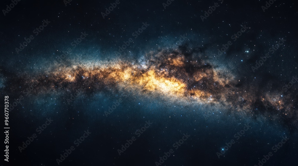 Milky Way Galaxy with Bright Stars and Dust Milky Way Galaxy with Bright Stars and Dust