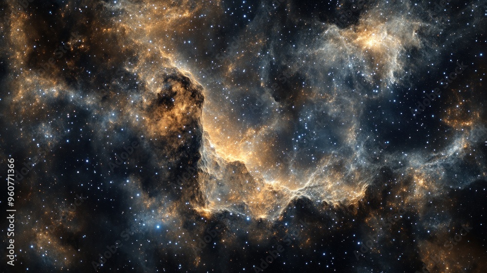 Fototapeta premium Cosmic Nebula with Stars and Gas Clouds