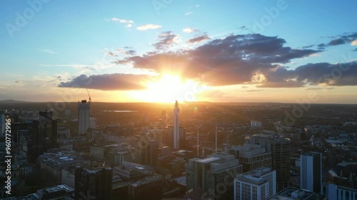 Birmingham City of England United Kingdom During Sunset. March 30th, 2024