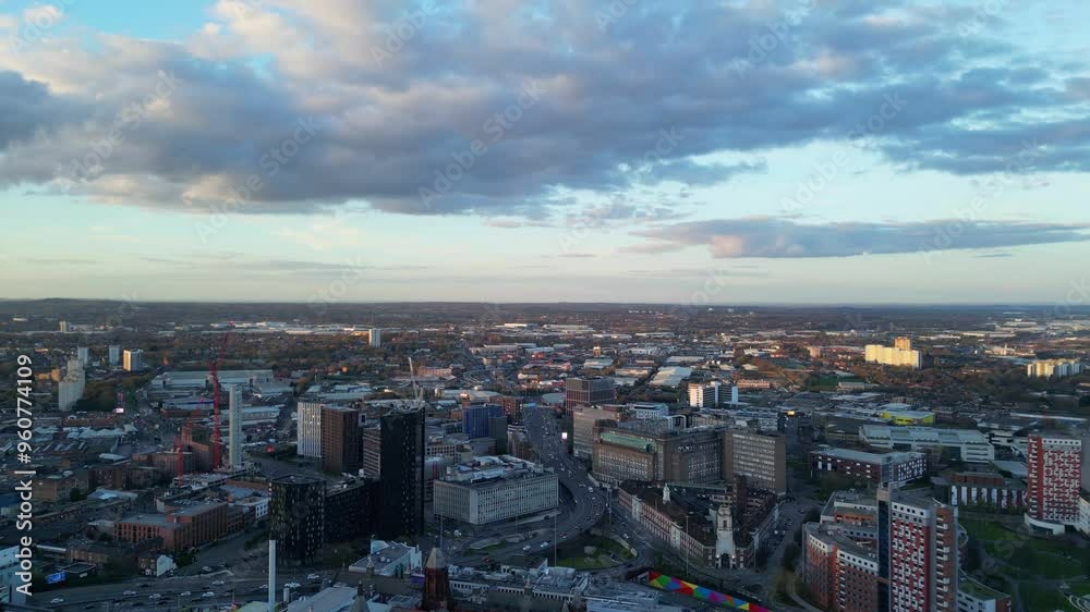 Birmingham City of England United Kingdom During Sunset. March 30th, 2024 Birmingham City of England United Kingdom During Sunset. March 30th, 2024