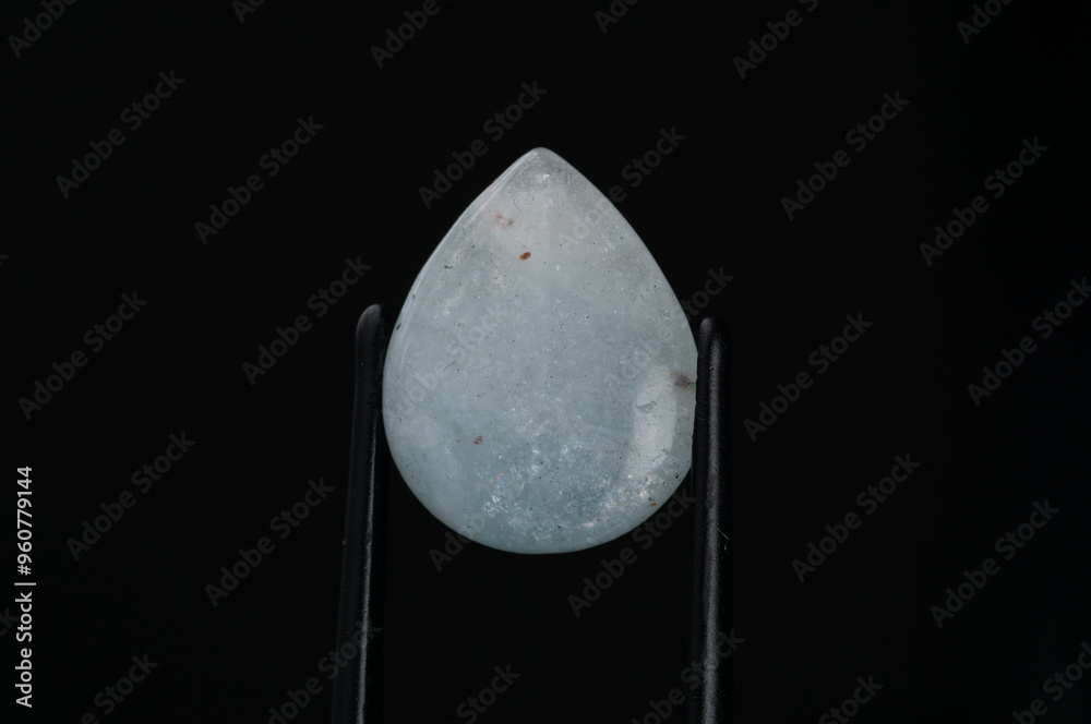 Gleaming Aquamarine Gemstone in Professional Jewelry Setting Gleaming Aquamarine Gemstone in Professional Jewelry Setting